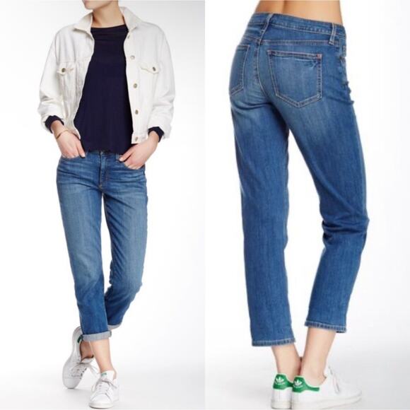 SPANX The Slim-X Casual Cuffed Denim Mid-High Rise Ankle Jeans Blue - Picture 1 of 12